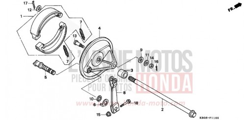 PANNEAU DE FREIN ARRIERE CB250R de 1994